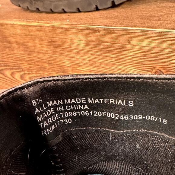 Y2K Chunky Platform Ankle Boots Womens SZ 8.5 Buckle Harness Moto Goth Side Zip - Picture 7 of 9